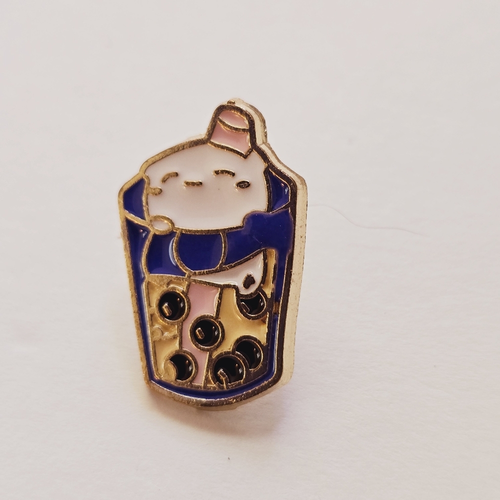 Kitty Cat Boba Tea Pin